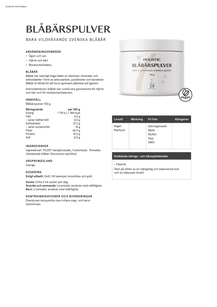 Blåbärspulver, 100 g - Bild 3