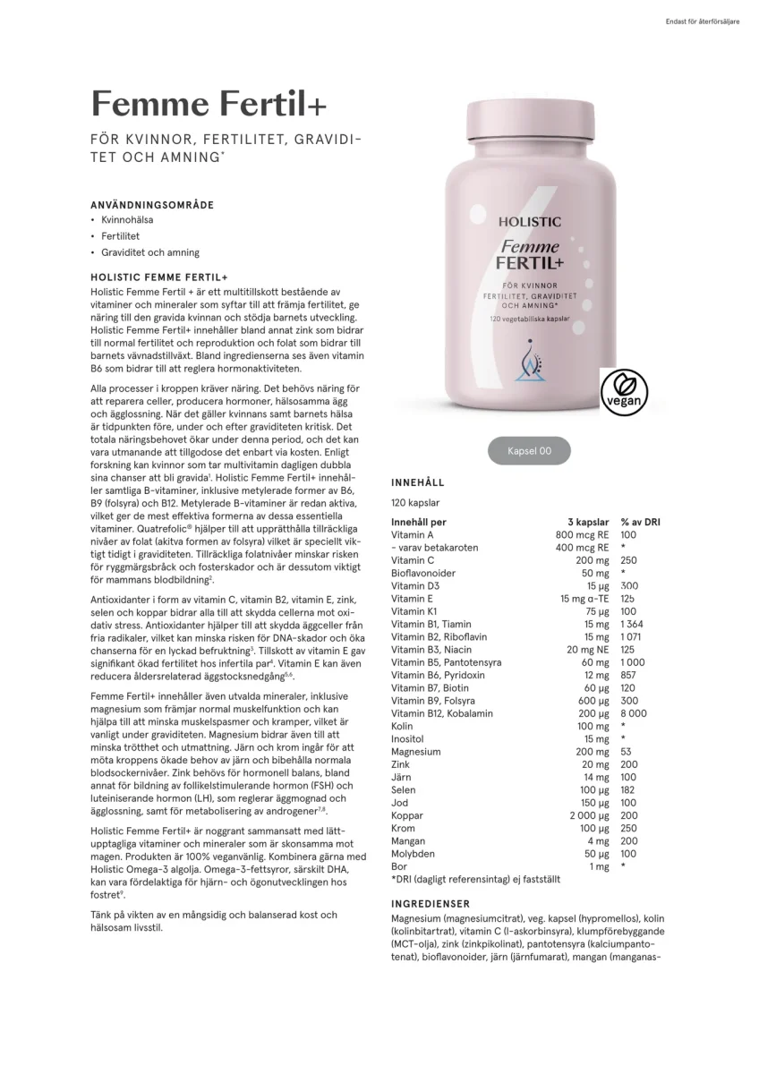 Femme Fertil+, 120 kapslar - Bild 3